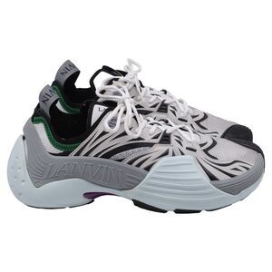 Lanvin Flash X Sneakers in Grey and Blue Polyurethane